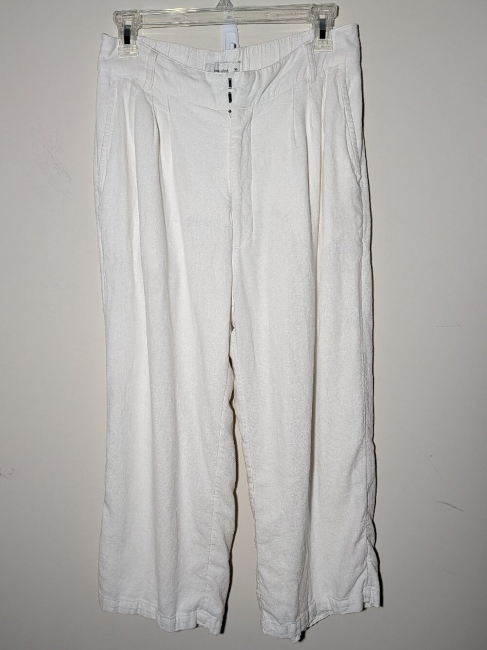 Abercrombie & Fitch High Rise Linen Lined Tailored Wide Leg Pants Sz M White